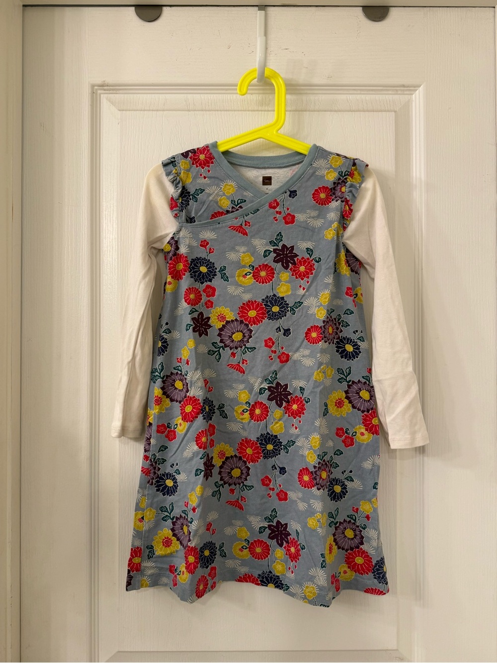 Tea Collection Girls Floral Layered-Look Long Sleeve Dress